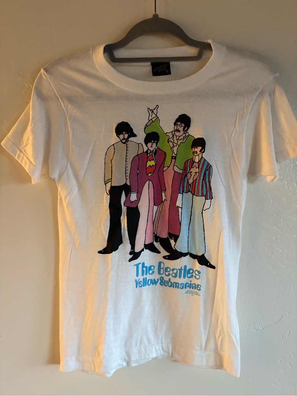 Authentic Vintage 1986 Beatles Yellow Submarine Graphic Tshirt Puff Print Size S